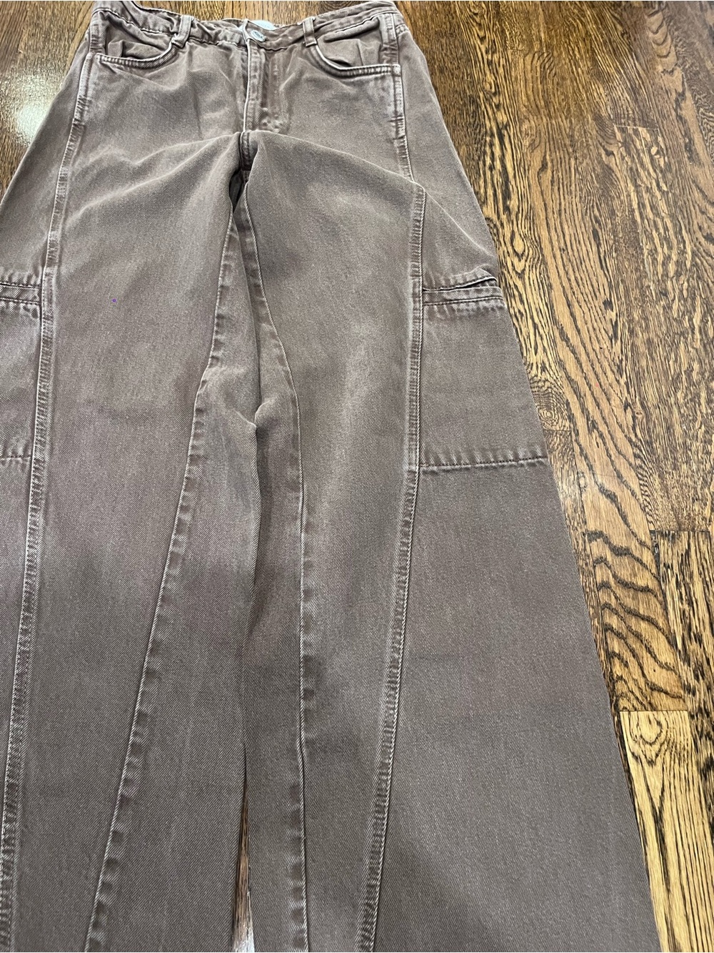 Zara Brown High-Rise Wide Leg Pants